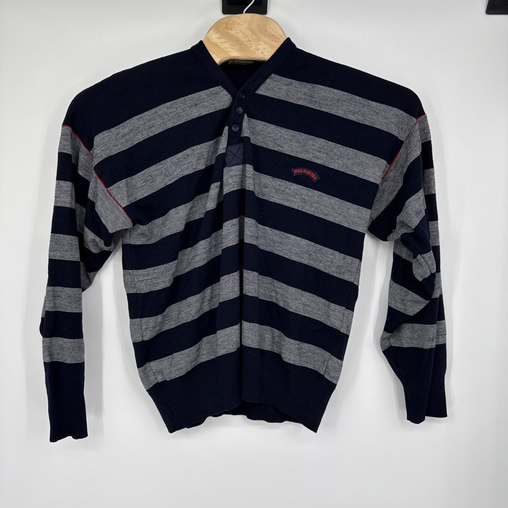 Paul Shark Yachting Nautical Striped Wool Sweater Men MadeIn Italy Large Fishing